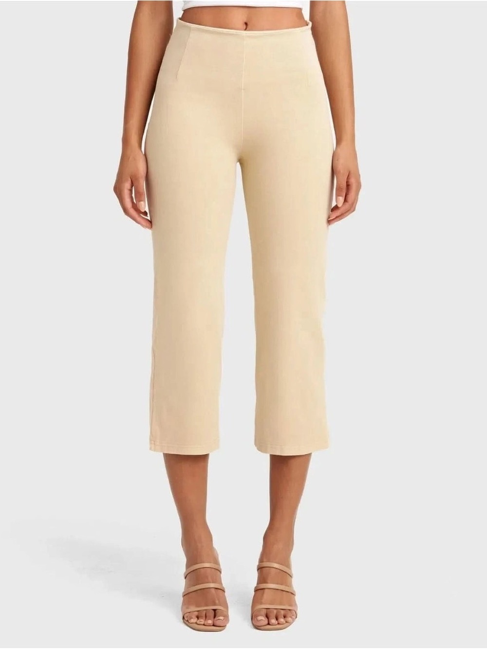 Freddy WRUP SNUG Jeans NWT - Beige High-Rise Cropped Wide-Leg Capris Size 10 US